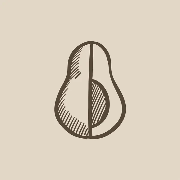 Avokado çizim simgesi. — Stok Vektör