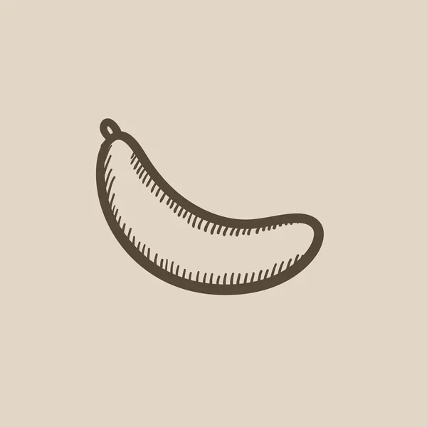 Icono de boceto de plátano . — Vector de stock
