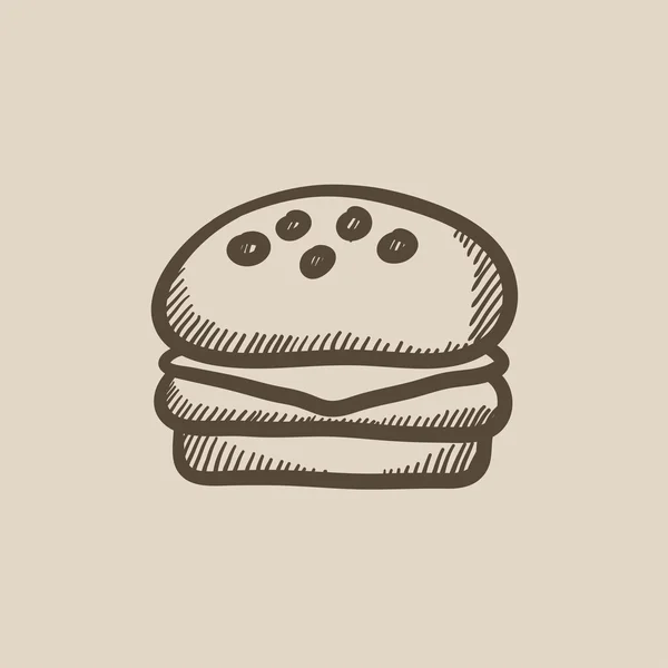 Hamburger skiss ikon. — Stock vektor