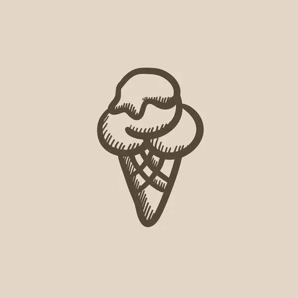 Icône de croquis crème glacée . — Image vectorielle