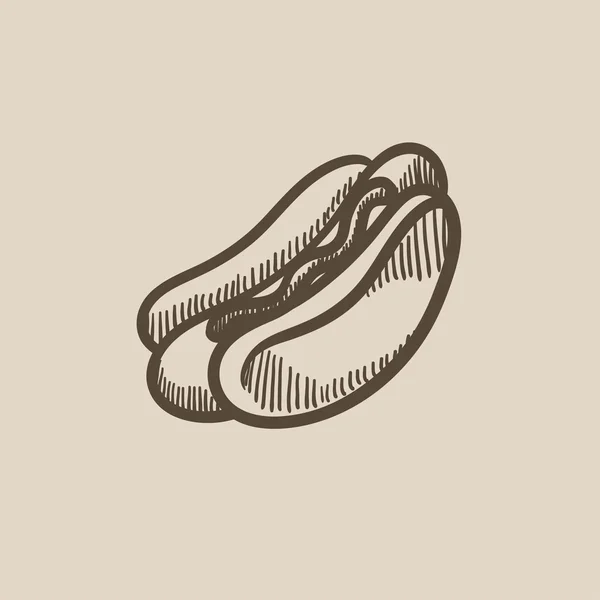 Icono de boceto de Hotdog . — Archivo Imágenes Vectoriales
