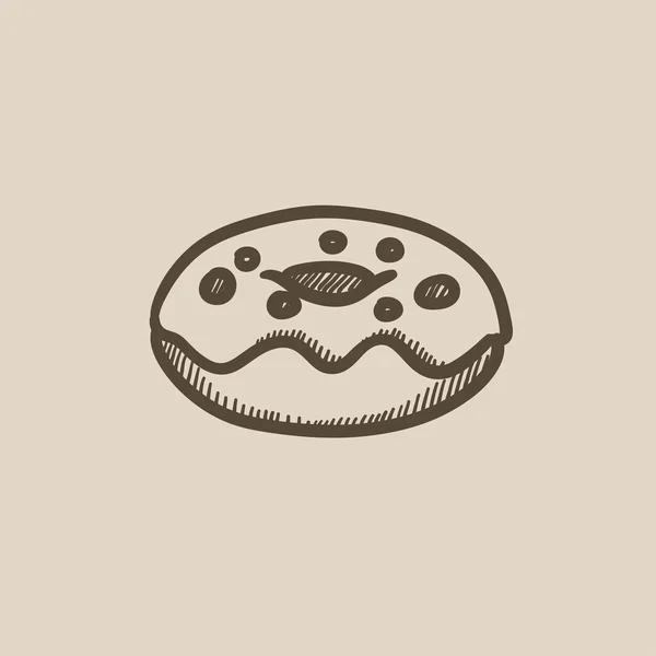 Icono de boceto de donut . — Archivo Imágenes Vectoriales
