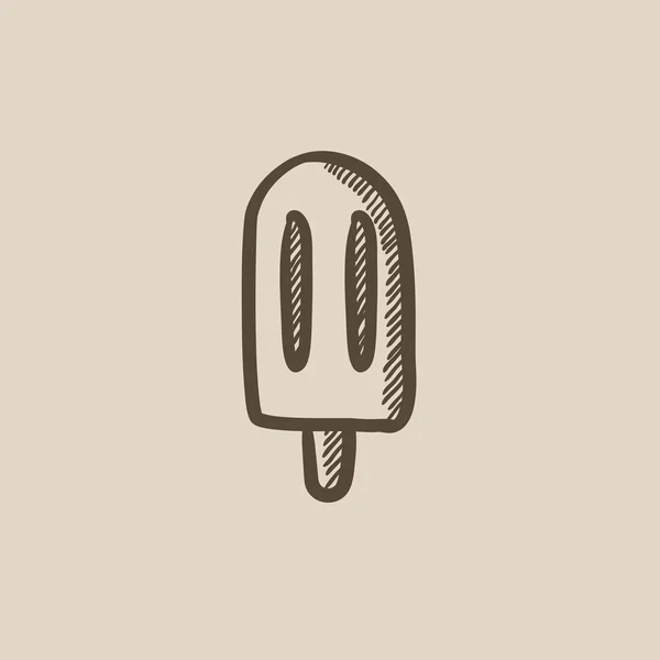 Popsicle schets pictogram. — Stockvector