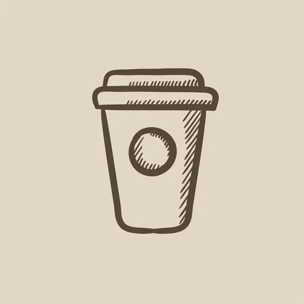 Icono de boceto de taza desechable . — Vector de stock