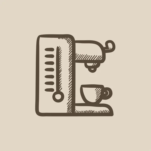 Kávovar skica ikony. — Stockový vektor