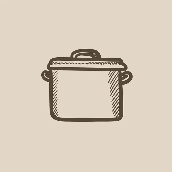 Icône de croquis casserole . — Image vectorielle