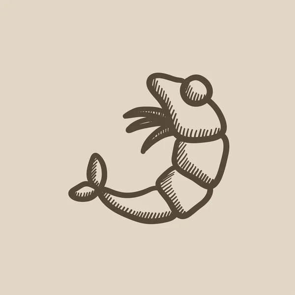 Shrimp-Sketch-Symbol. — Stockvektor