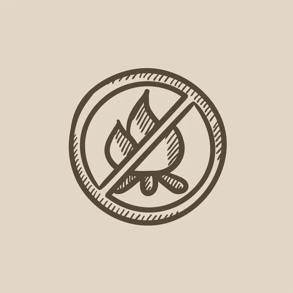 No fire sign sketch icon. — Stock Vector