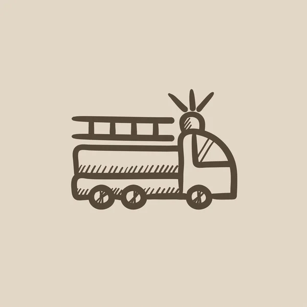 Fire truck schets pictogram. — Stockvector