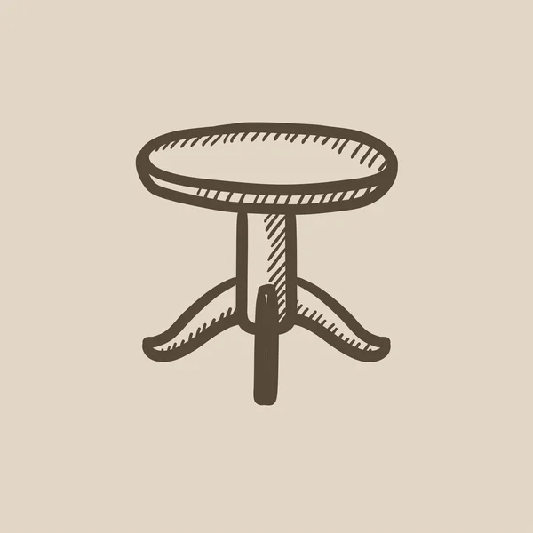 Runda bordet skiss ikon. — Stock vektor