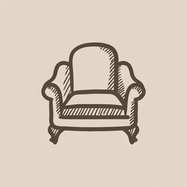 Sillón boceto icono . — Vector de stock