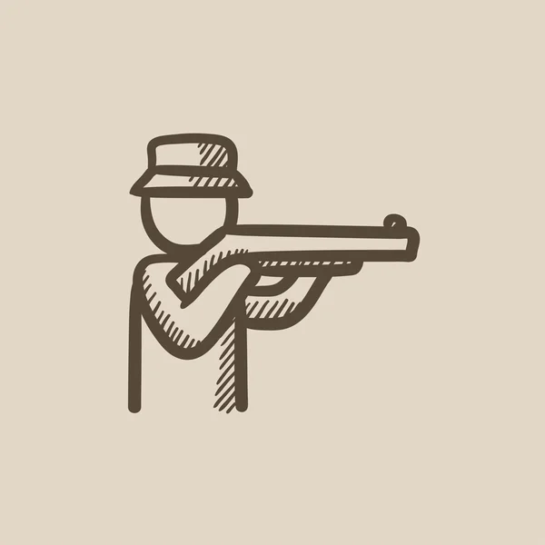 Icono del boceto Hunter . — Vector de stock