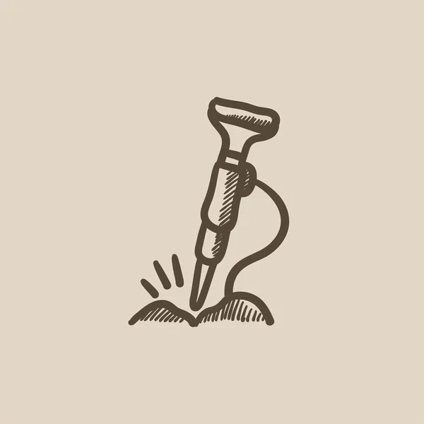 Icône de croquis de marteau pneumatique . — Image vectorielle