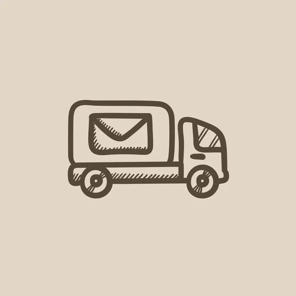 Icono van sketch correo . — Vector de stock