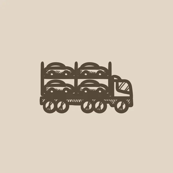 Car carrier sketch icon. — Stock Vector