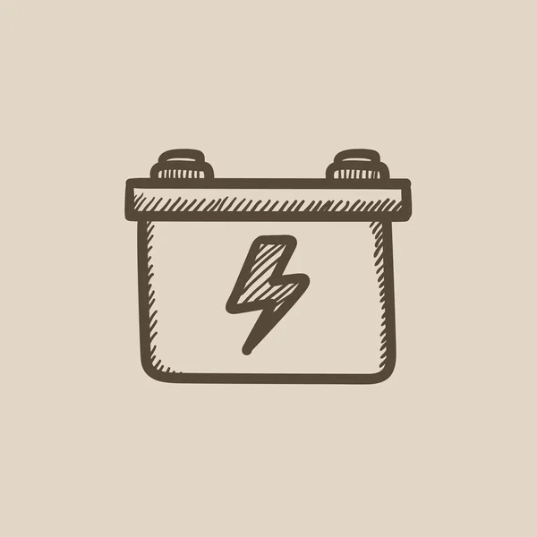 Icono de boceto de batería de coche . — Vector de stock
