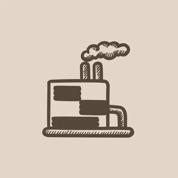 Icono de boceto de planta de refinería . — Vector de stock