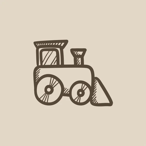 Icono de boceto de tren de juguete . — Archivo Imágenes Vectoriales