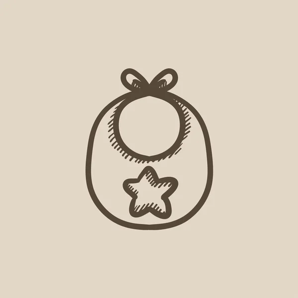 Baby bib sketch icon. — Stock Vector