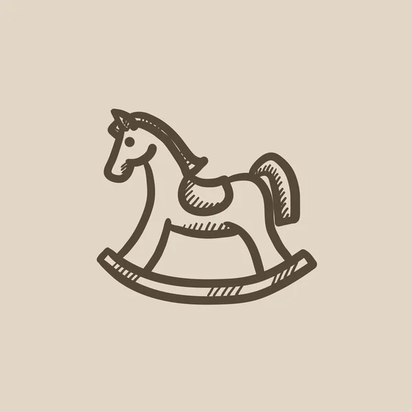 Rocking icono de boceto de caballo . — Vector de stock