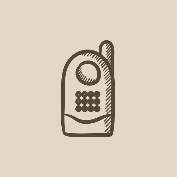 Radio babyfoon sketch pictogram. — Stockvector