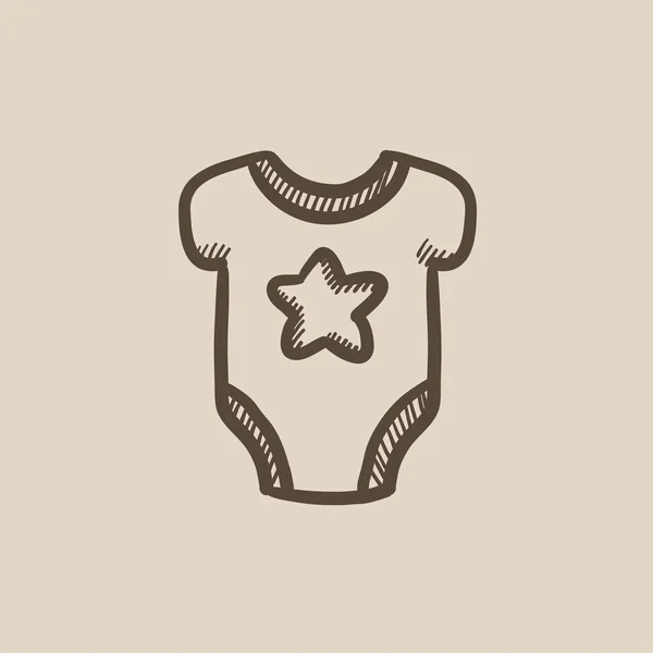 Baby Romper korte mouwen schets pictogram. — Stockvector