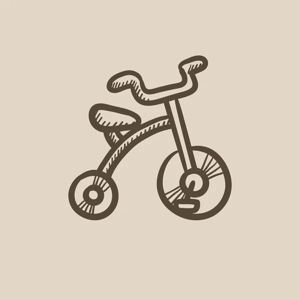 Enfant vélo croquis icône . — Image vectorielle