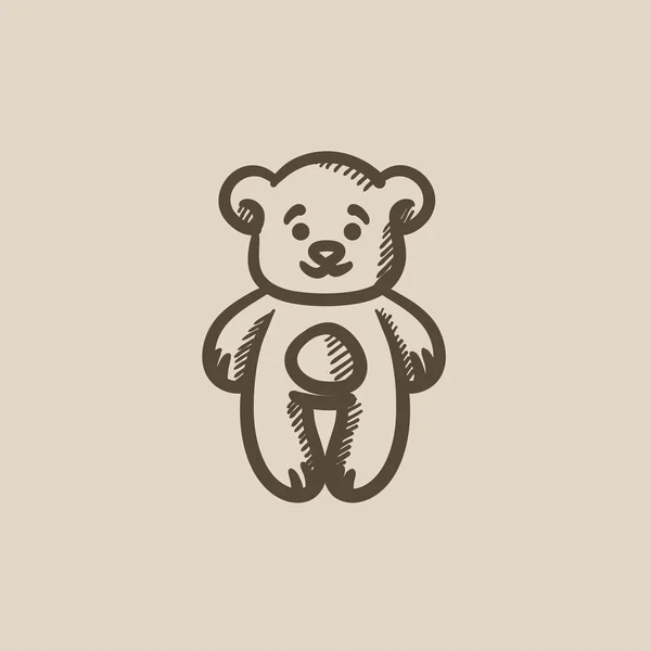 Osito de peluche icono de dibujo . — Vector de stock