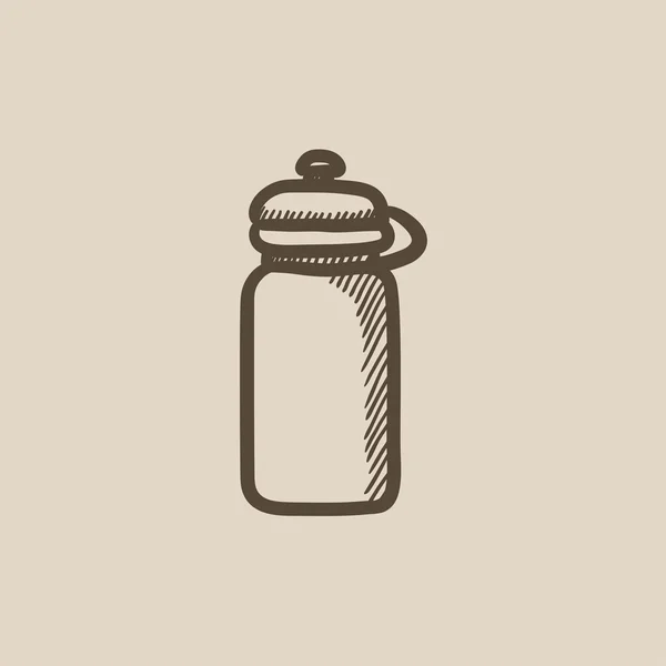 Sportovní láhev s vodou skica ikony. — Stockový vektor