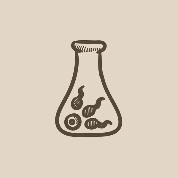 Icona schizzo fecondazione in vitro . — Vettoriale Stock