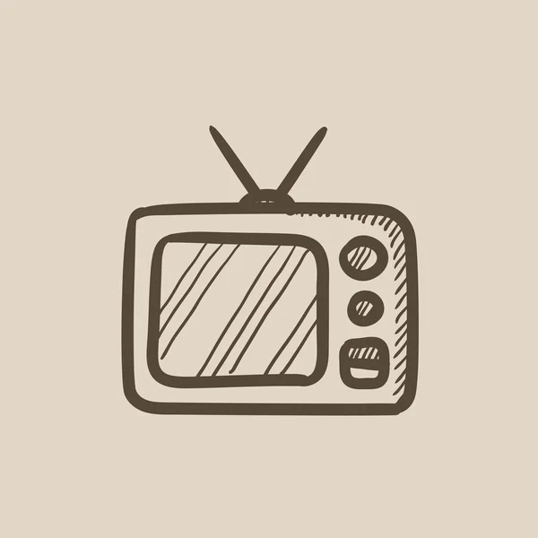 Retro-Sketch im Fernsehen. — Stockvektor