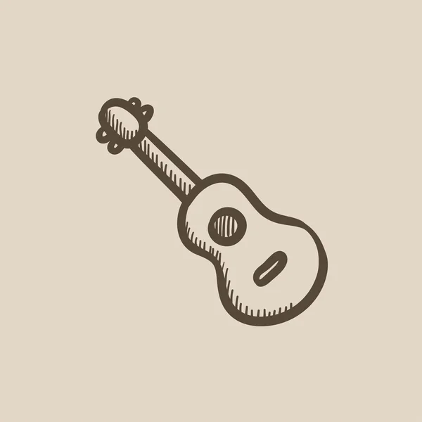 Pictogram van de schets van de gitaar. — Stockvector