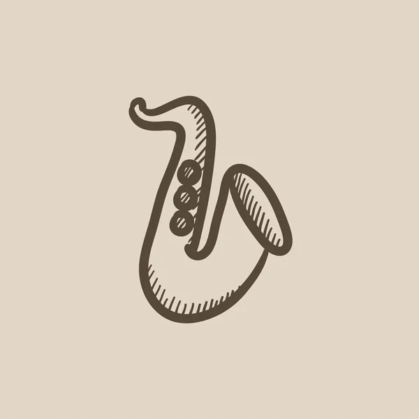 Icône de croquis de saxophone . — Image vectorielle