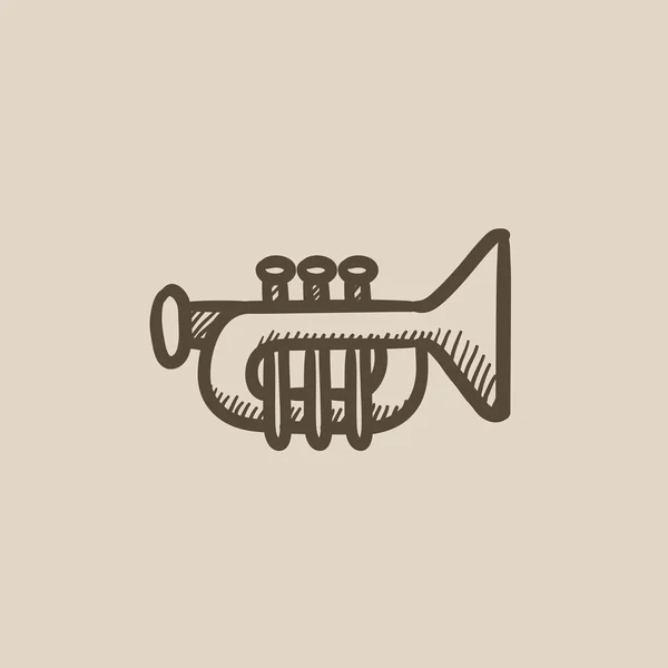 Trumpet skissikon. — Stock vektor