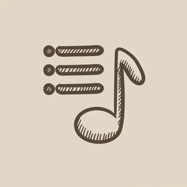 Icône de croquis note musicale . — Image vectorielle
