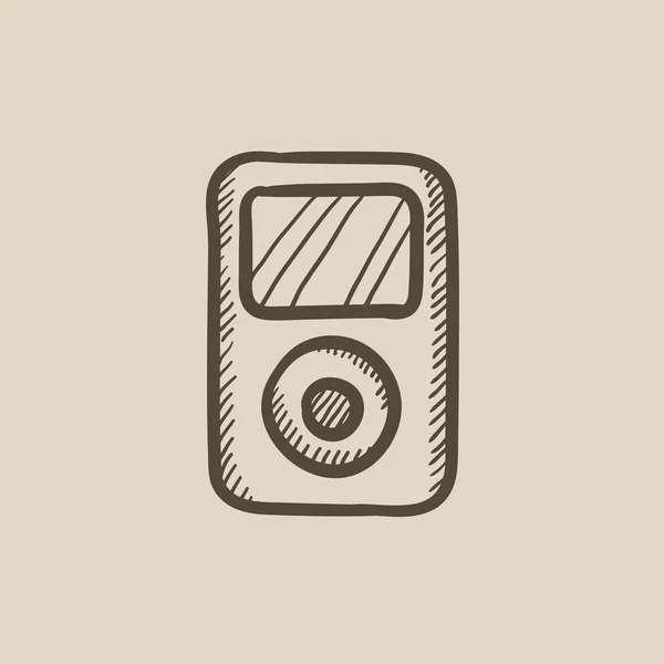 Lettore MP3 icona schizzo . — Vettoriale Stock