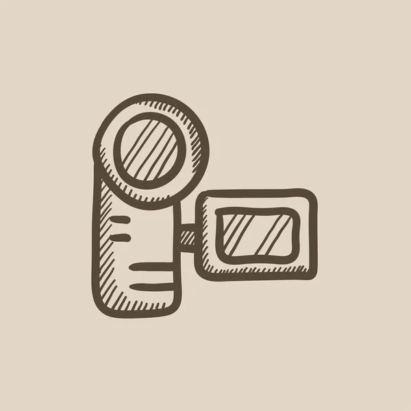 Icono de boceto de cámara de vídeo digital . — Vector de stock