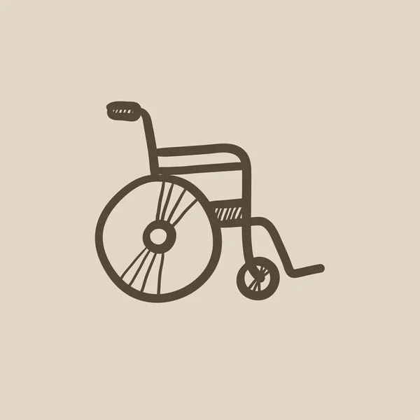 Tekerlekli sandalye kroki simgesi. — Stok Vektör