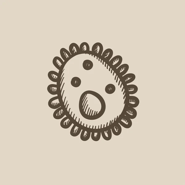 Bacterias icono del boceto . — Vector de stock