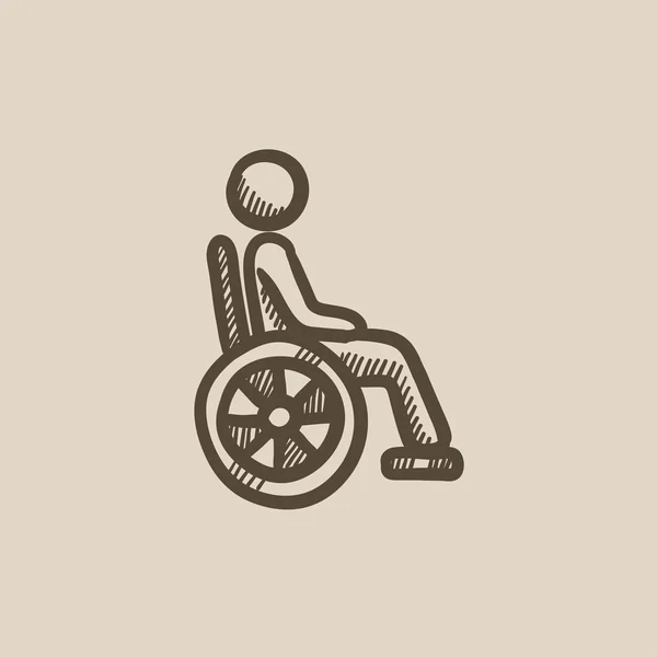 Ícone de esboço de pessoa com deficiência . —  Vetores de Stock