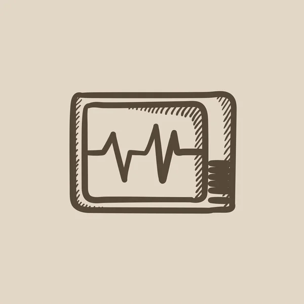Heart monitor sketch icon. — Stock Vector