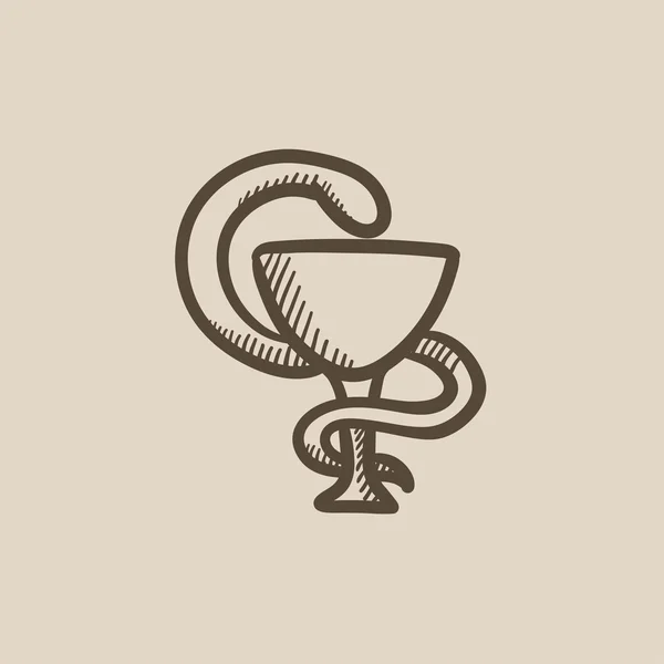 Pharmaceutical medical symbol sketch icon. — Stock Vector