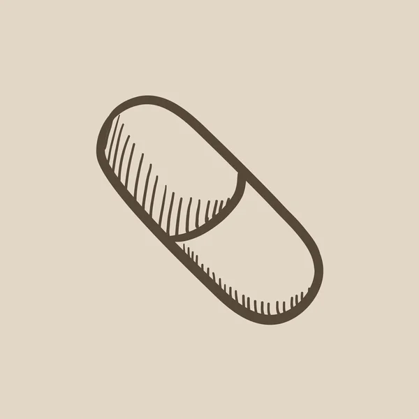 Capsule pill sketch icon. — Stock Vector