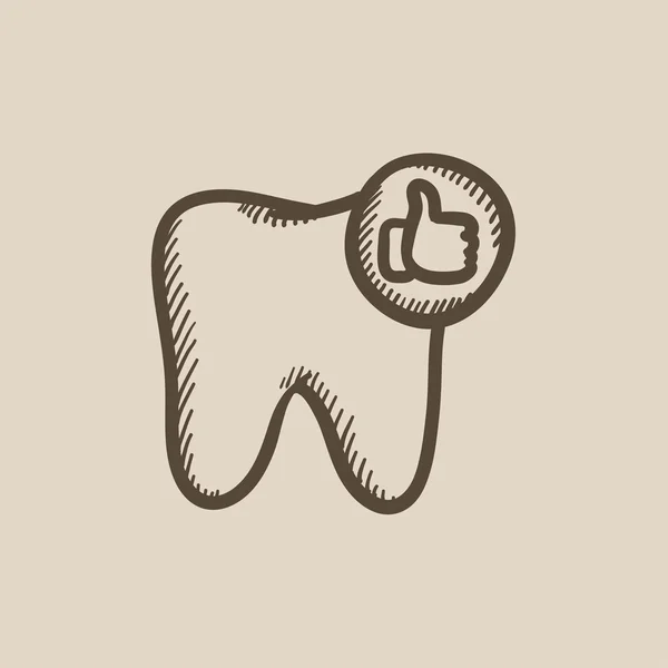 Sağlıklı diş kroki simgesi. — Stok Vektör