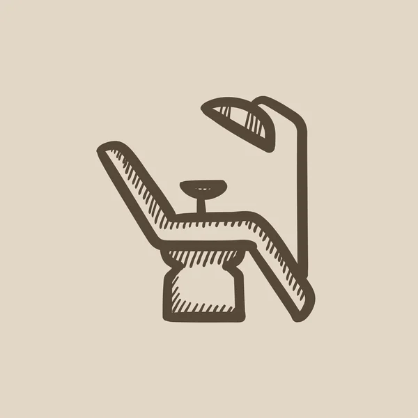 Іконка ескізу стоматологічного стільця . — стоковий вектор