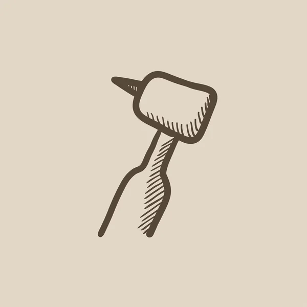 Icono de boceto de taladro dental . — Vector de stock