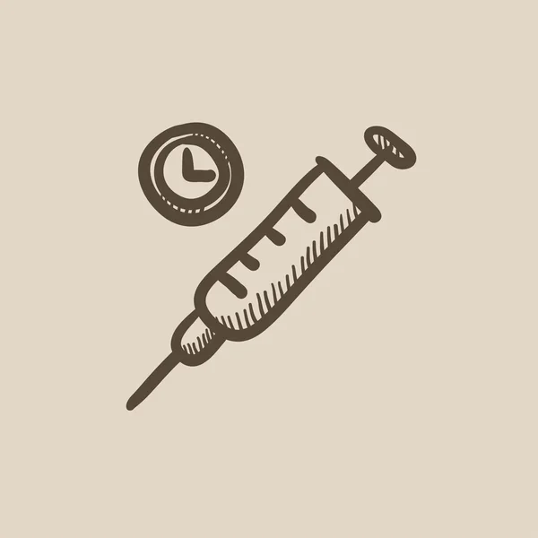 Syringe sketch icon. — Stock Vector