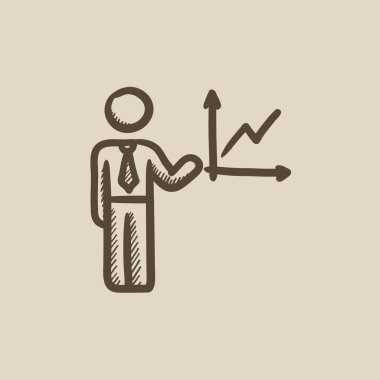 İş rapor kroki simgesi.