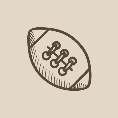 Ragbi futbol topu kroki simgesi.