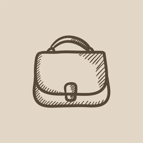 Kvinnliga handväska skiss ikon. — Stock vektor